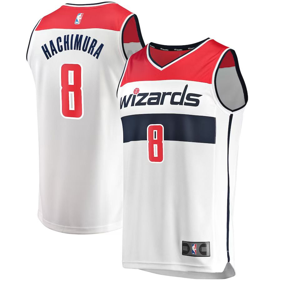 Men Washington Wizards 8 Rui Hachimura Fanatics Branded White Fast Break Replica Player NBA Jersey